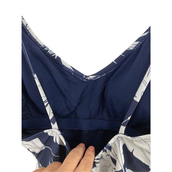 NWOT Heat Sailor Chic Navy Floral Small One Piece Boho Swim Suit - Picture 7 of 8